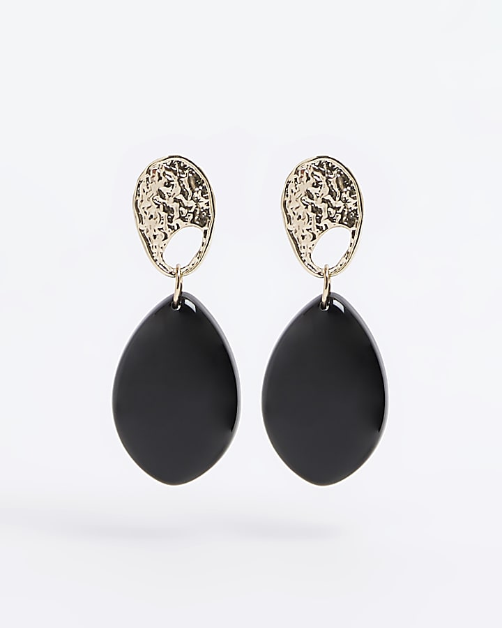 Black diamante drop earrings