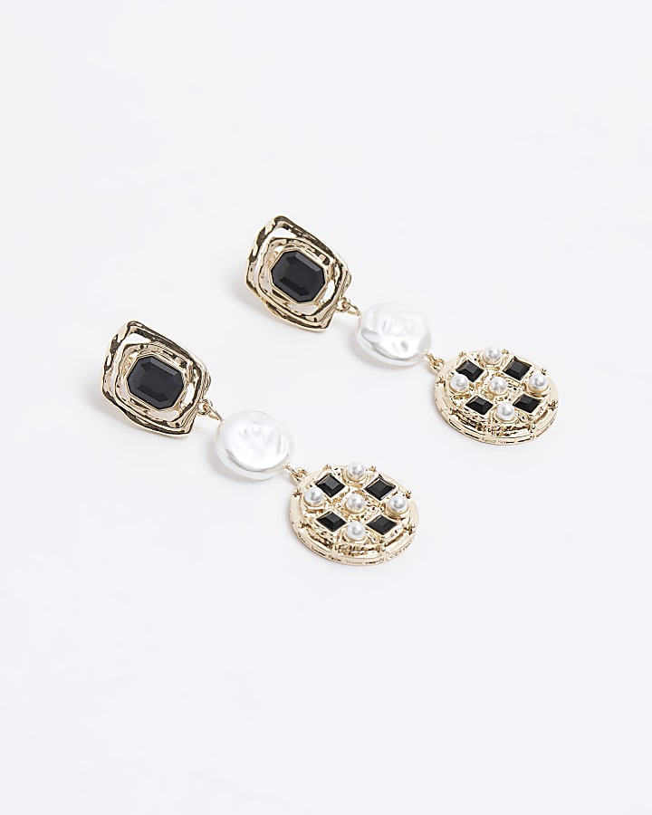 Black Pearl Drop Earrings