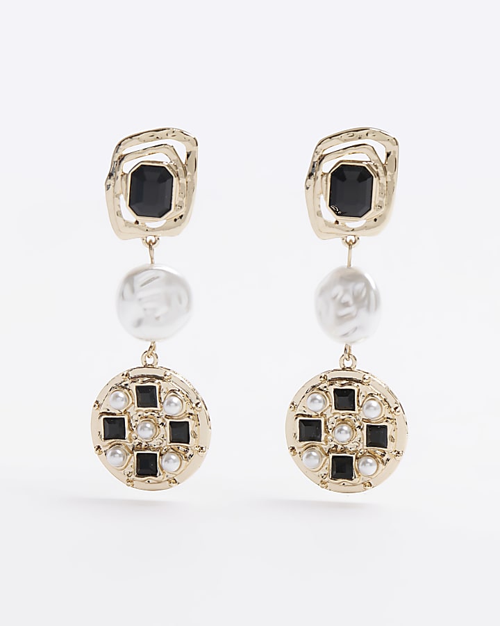 Black Pearl Drop Earrings