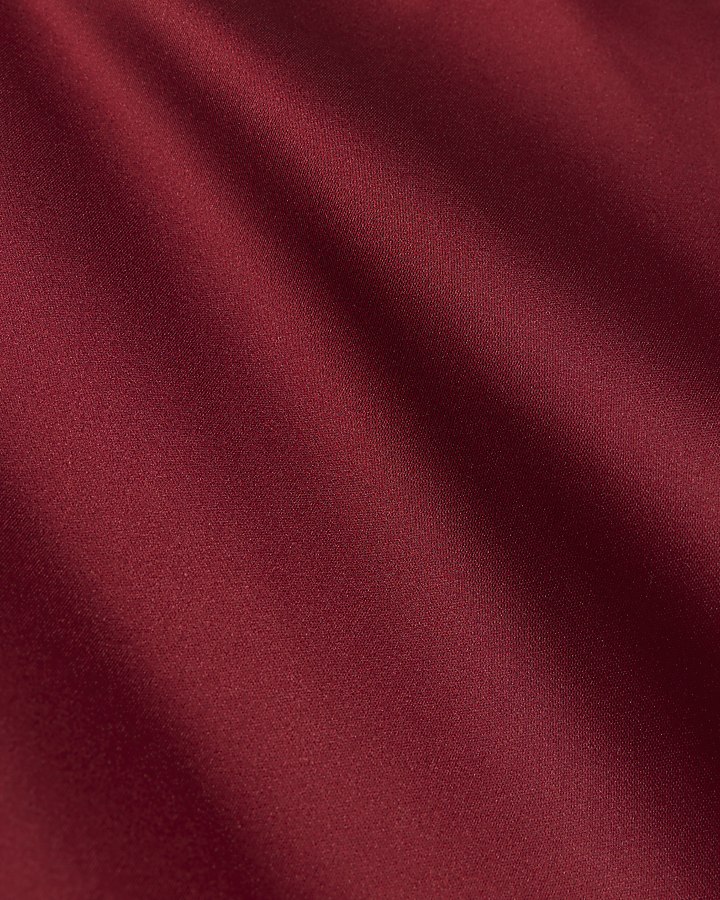 Plus Red Satin Maxi Skirt