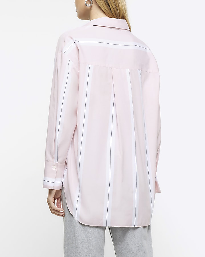 Pink stripe long sleeve shirt