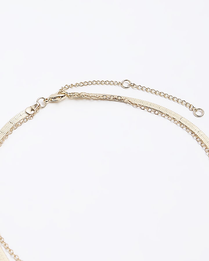 Gold Coin Multirow Necklace
