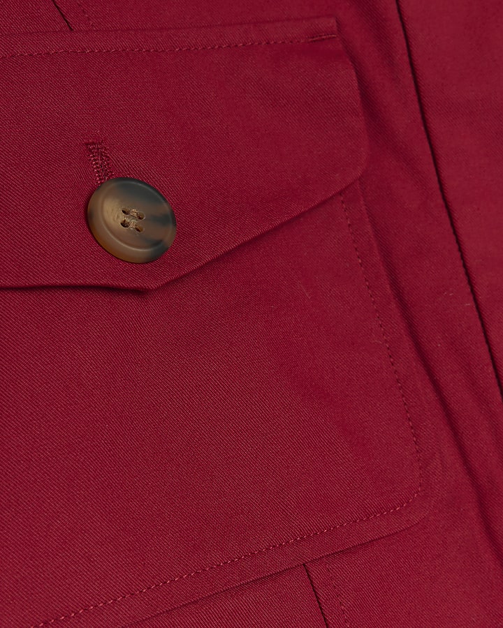 Red Crop Trench Jacket