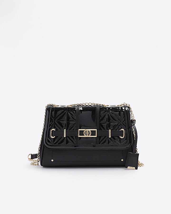 River island black bag with gold chain sale