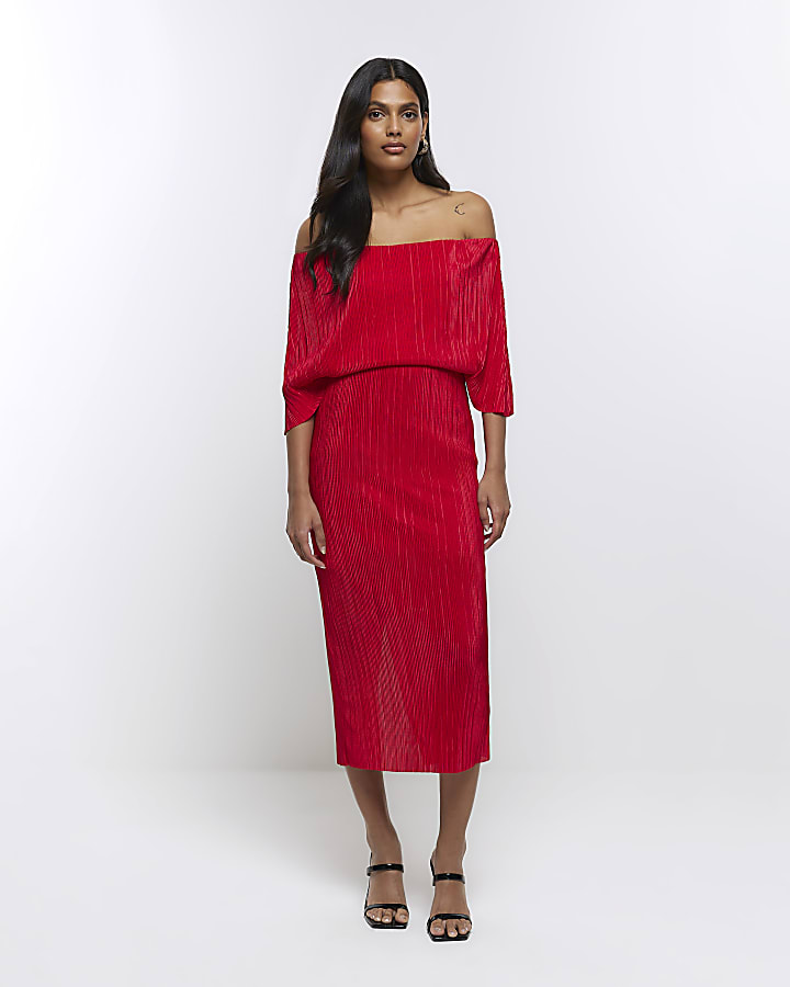 River island red dress on sale