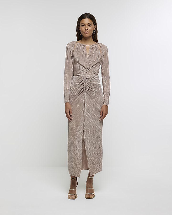 River island plisse dress on sale