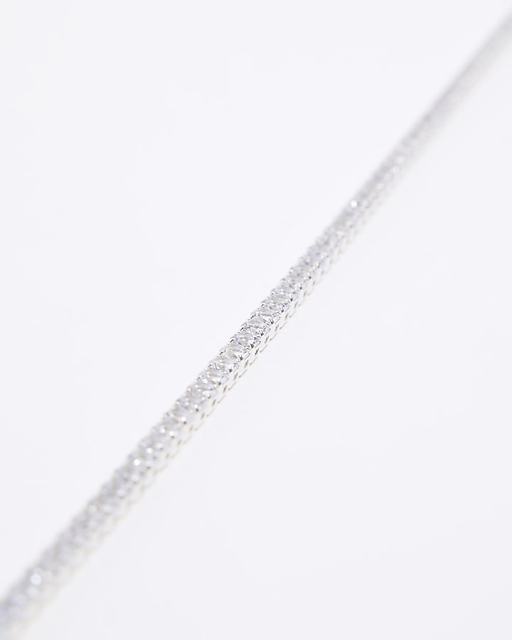 Silver Diamante Choker Necklace