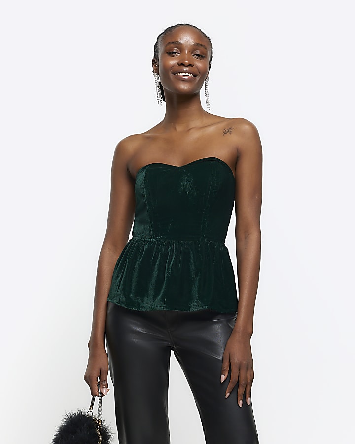 Peplum velvet top online