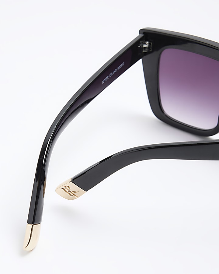 Black oversized cat eye sunglasses