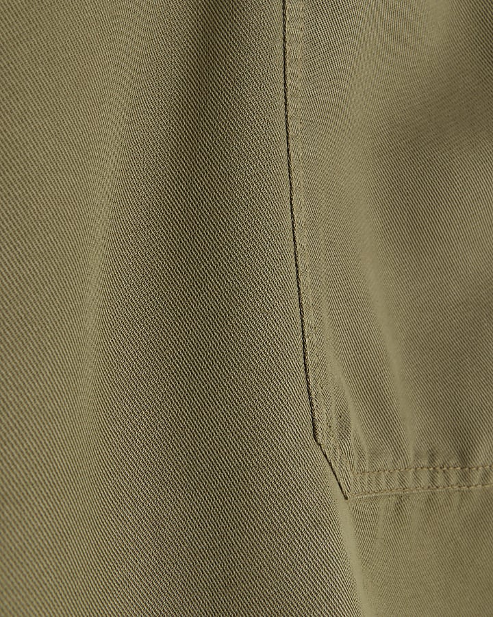 Plus khaki lyocell drawstring shorts
