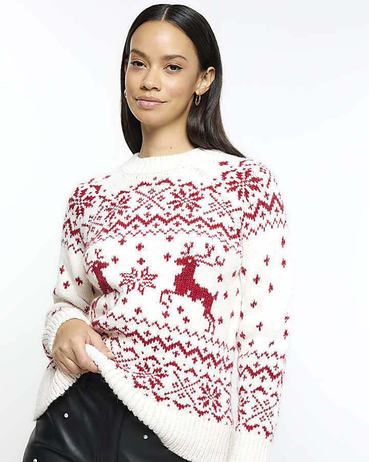 Red Christmas Reindeer Jumper