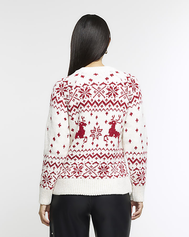 Red Christmas Reindeer Jumper