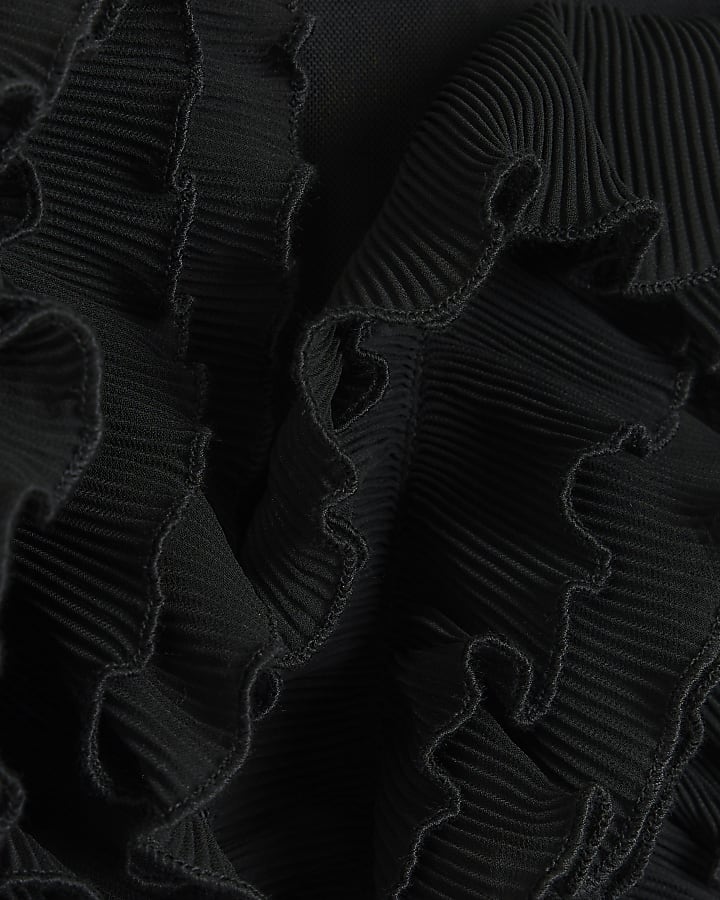 Black mesh frill bodysuit