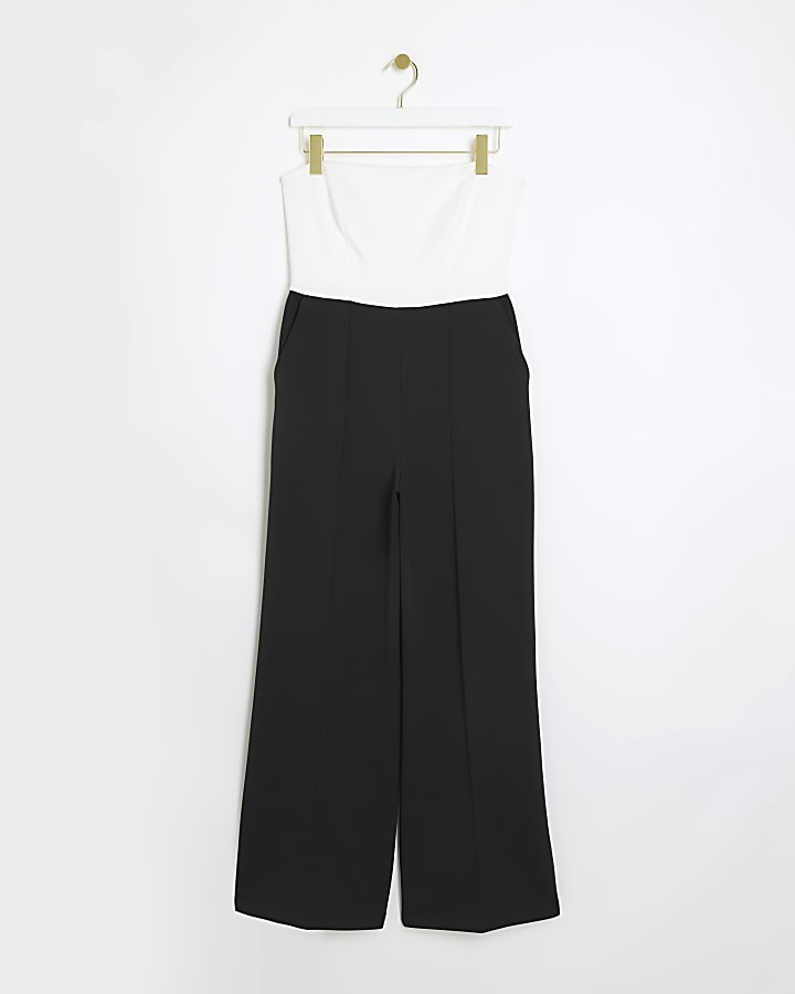 Black bandeau wide leg jumpsuit