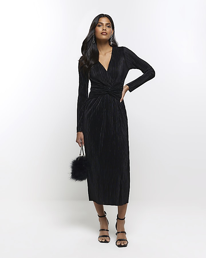 River island black midi dress on sale