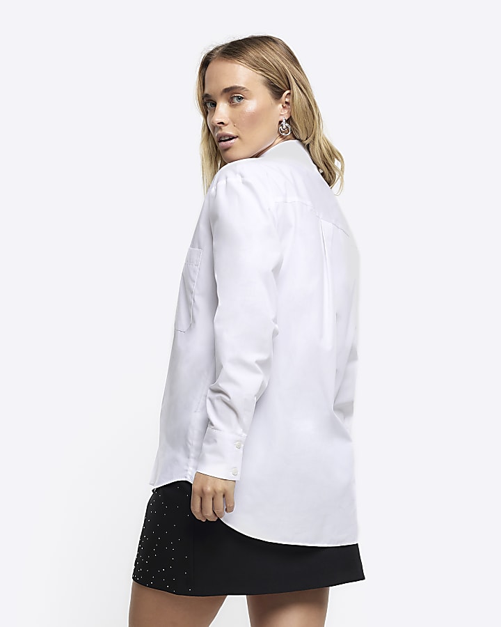 White poplin oversized shirt