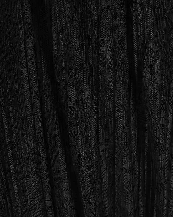 Black lace slip midi dress