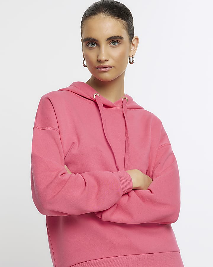 Pink plain hoodie