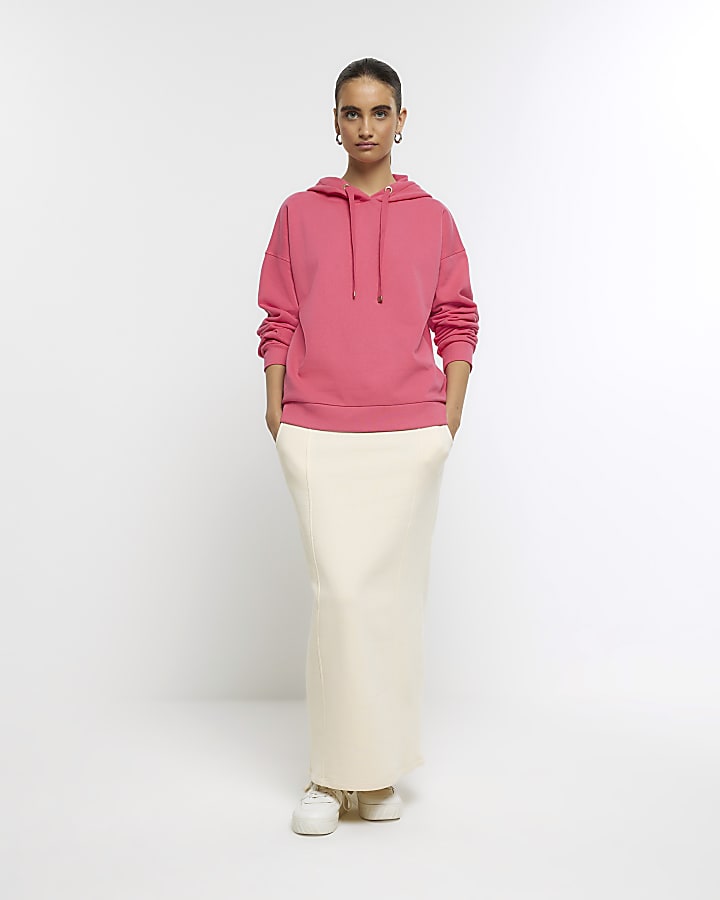 Pink plain hoodie