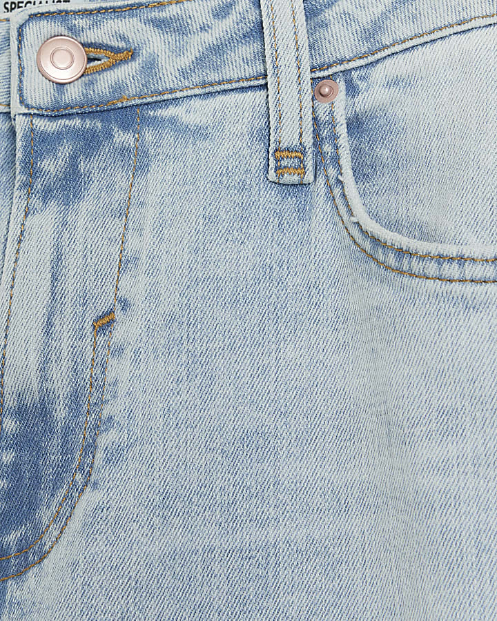 Light Blue high waisted slim straight jeans