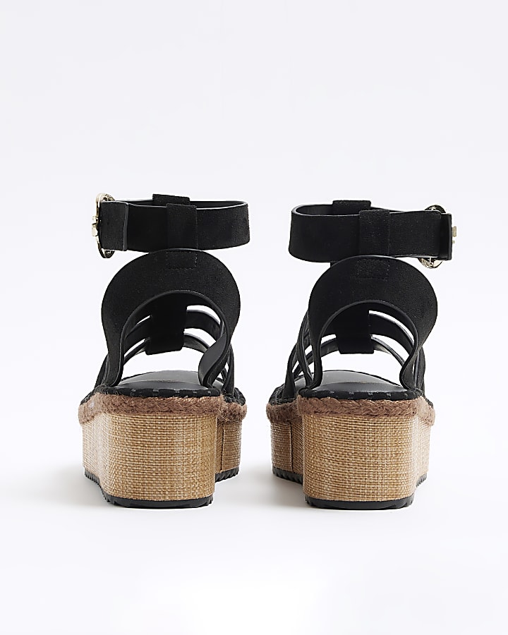 Black gladiator Flatform Sandals