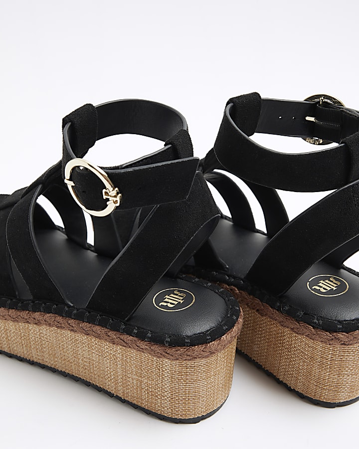 Black gladiator Flatform Sandals