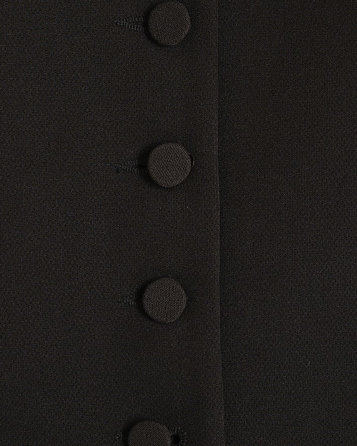 Black button front waistcoat