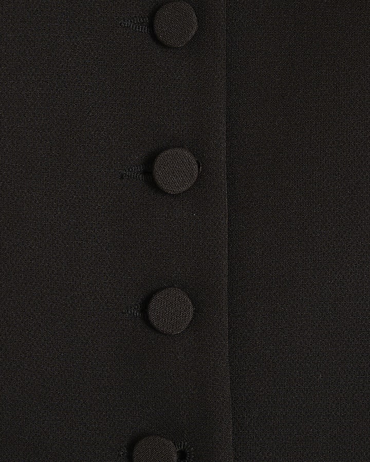 Black button front waistcoat