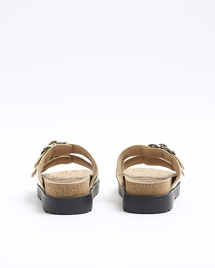 Gold Double Buckle Sandals