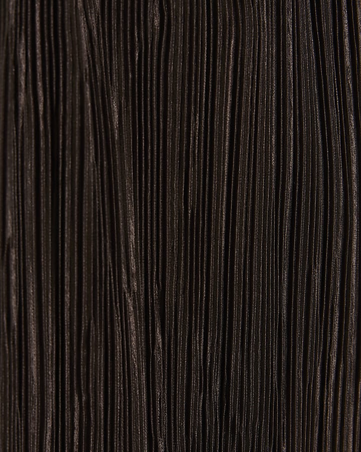 Brown plisse bandeau top