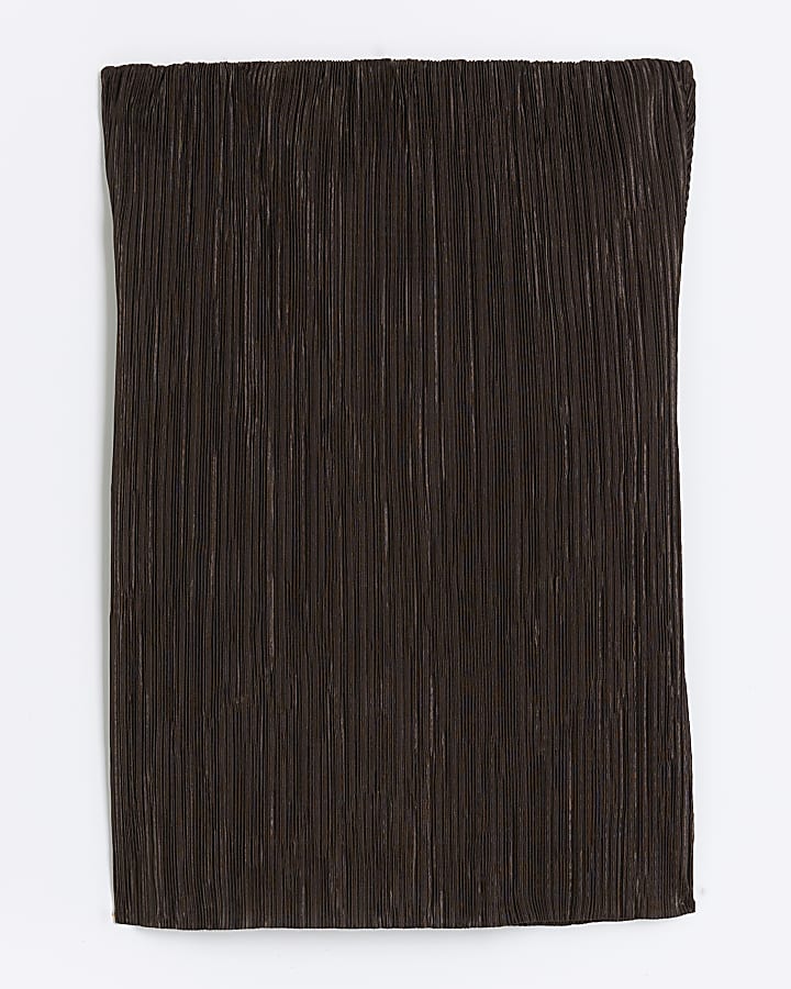 Brown plisse bandeau top