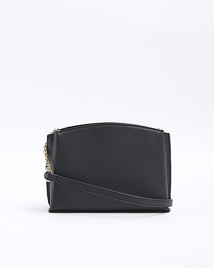 Black RI monogram pouch cross body bag