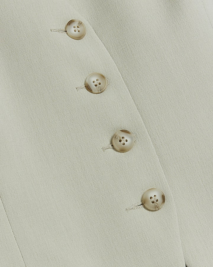 Green button up longline waistcoat