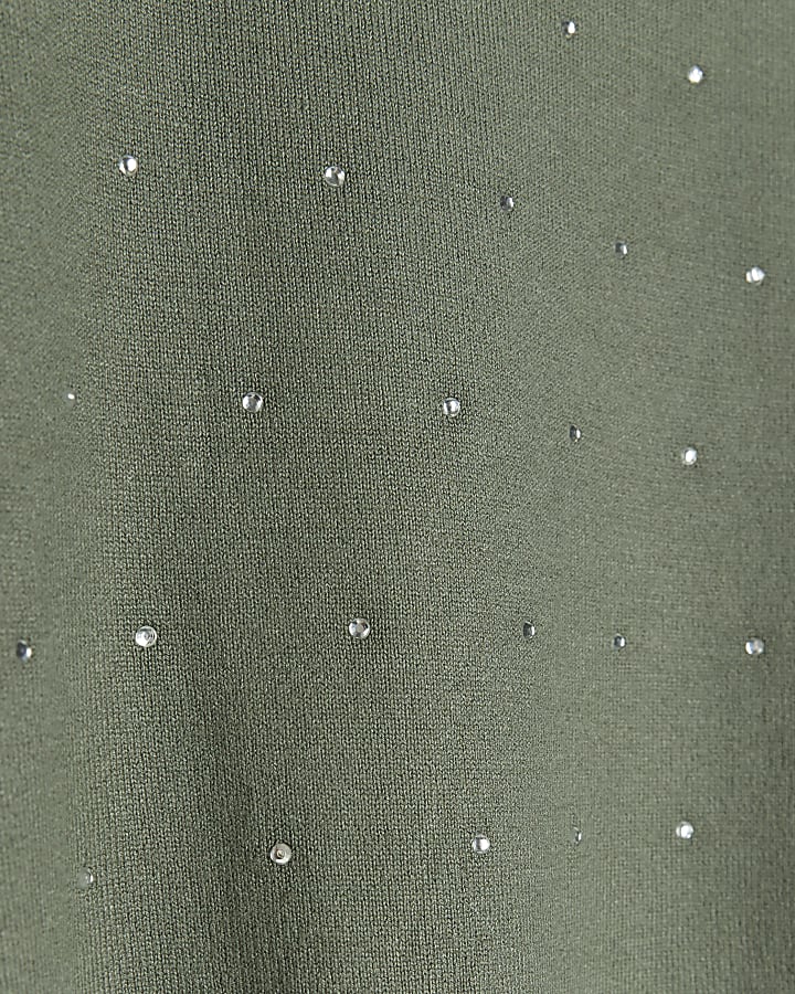 Khaki diamante jumper