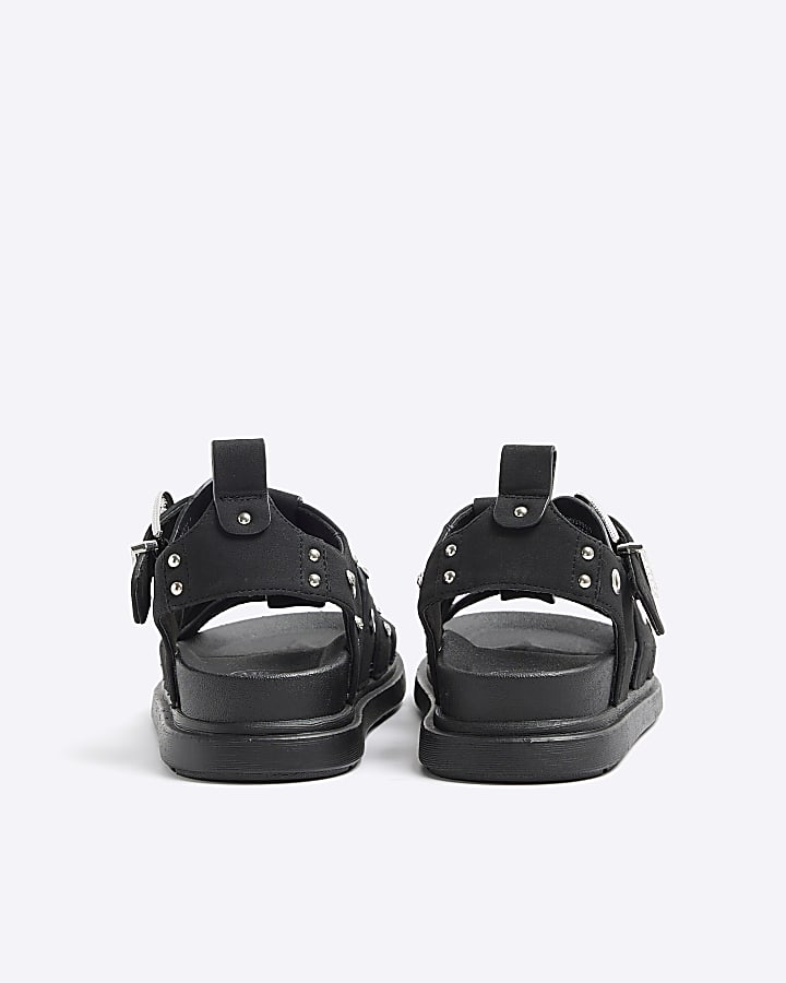 Black Studded Gladiator Sandals