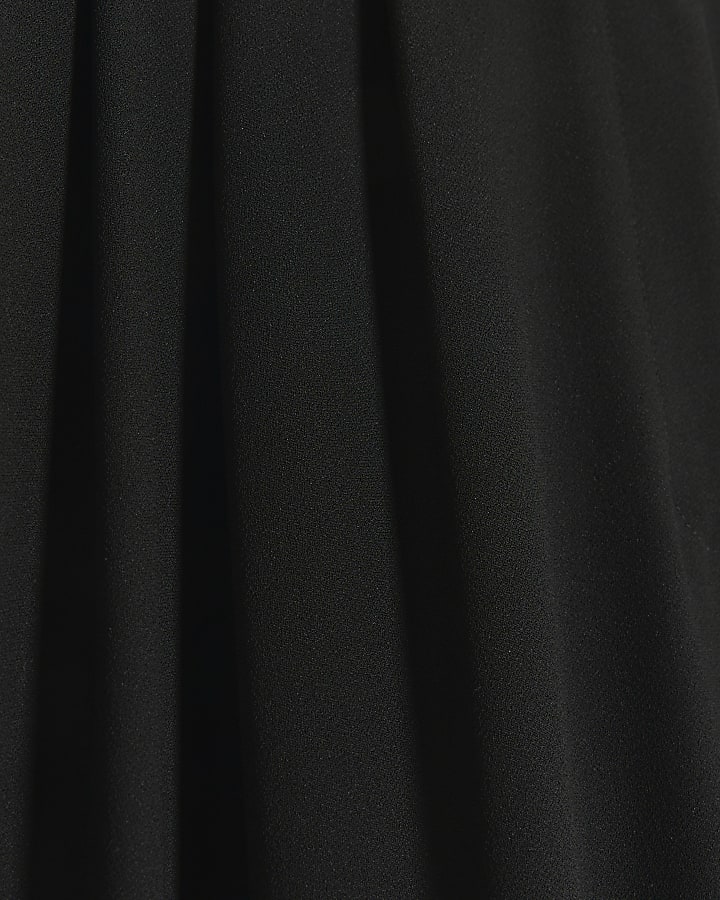 Petite black wide leg trousers