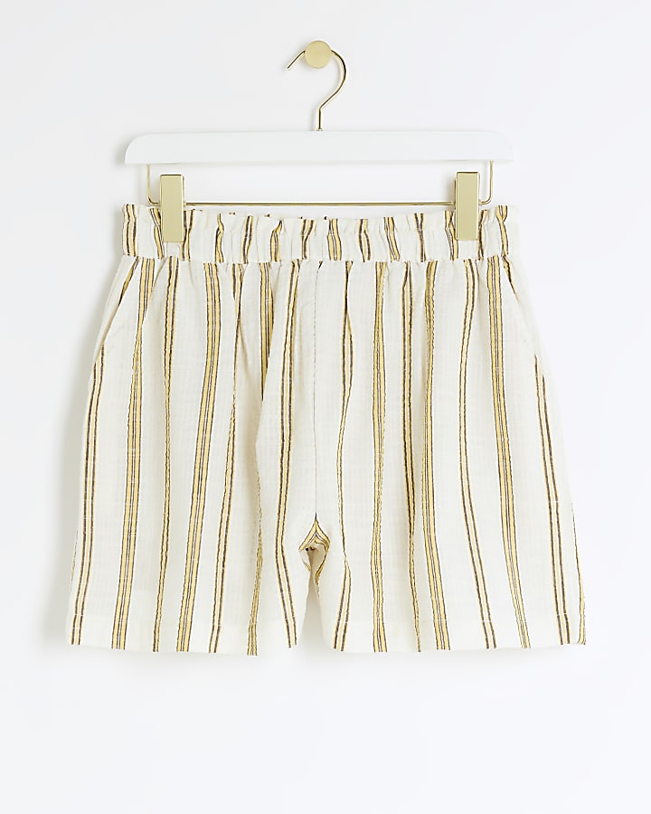 Yellow stripe high waisted shorts