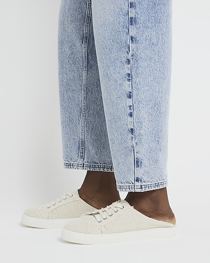 Cream Backless Trainers River Island