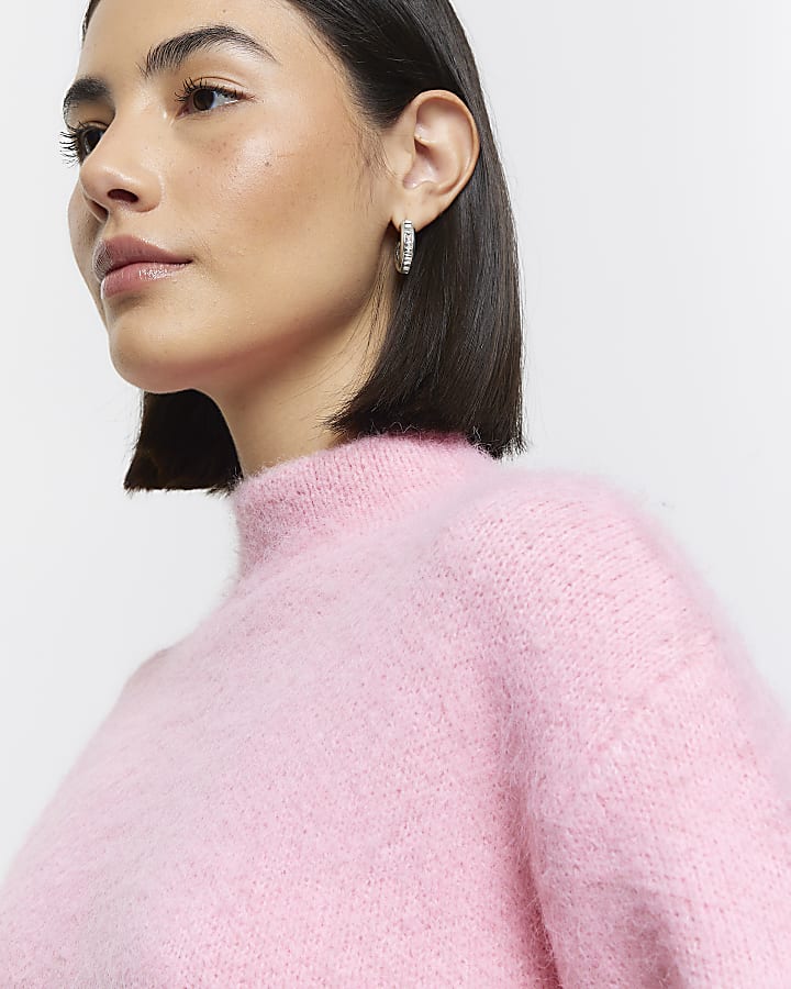 Pink high neck jumper