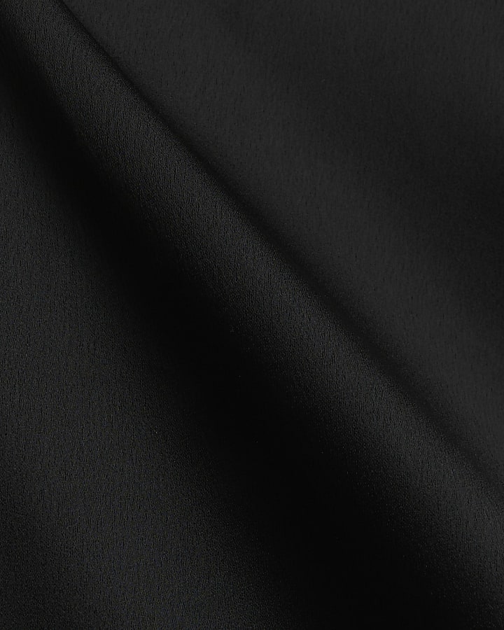 Black satin maxi skirt