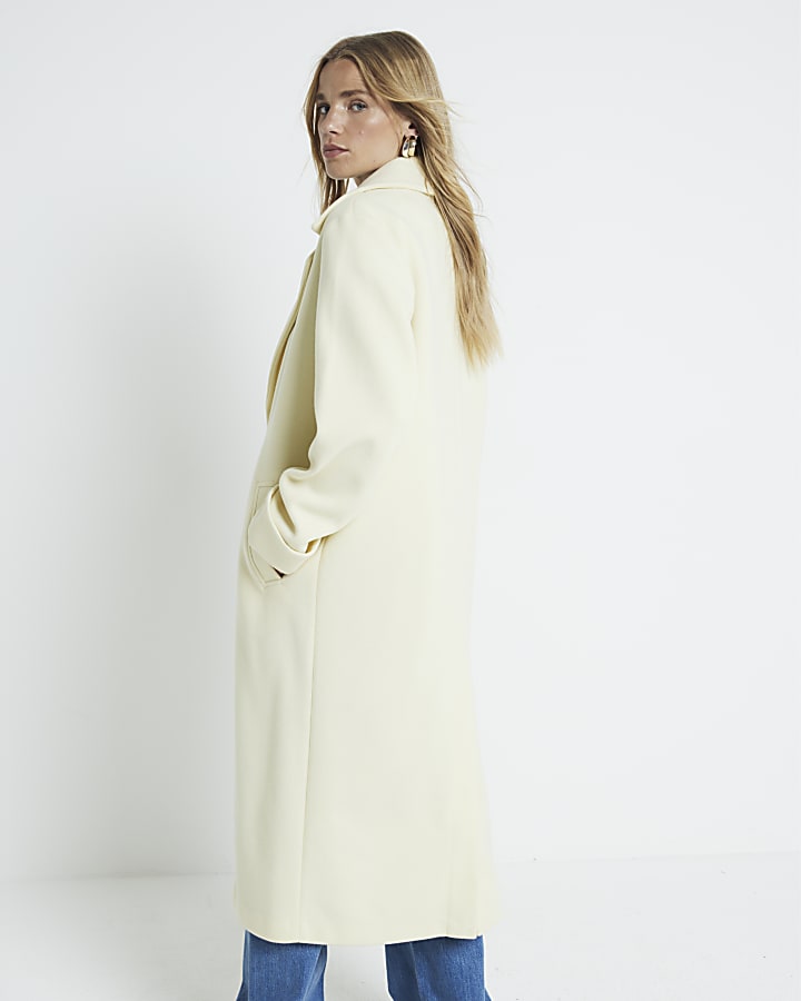 Yellow button up longline coat