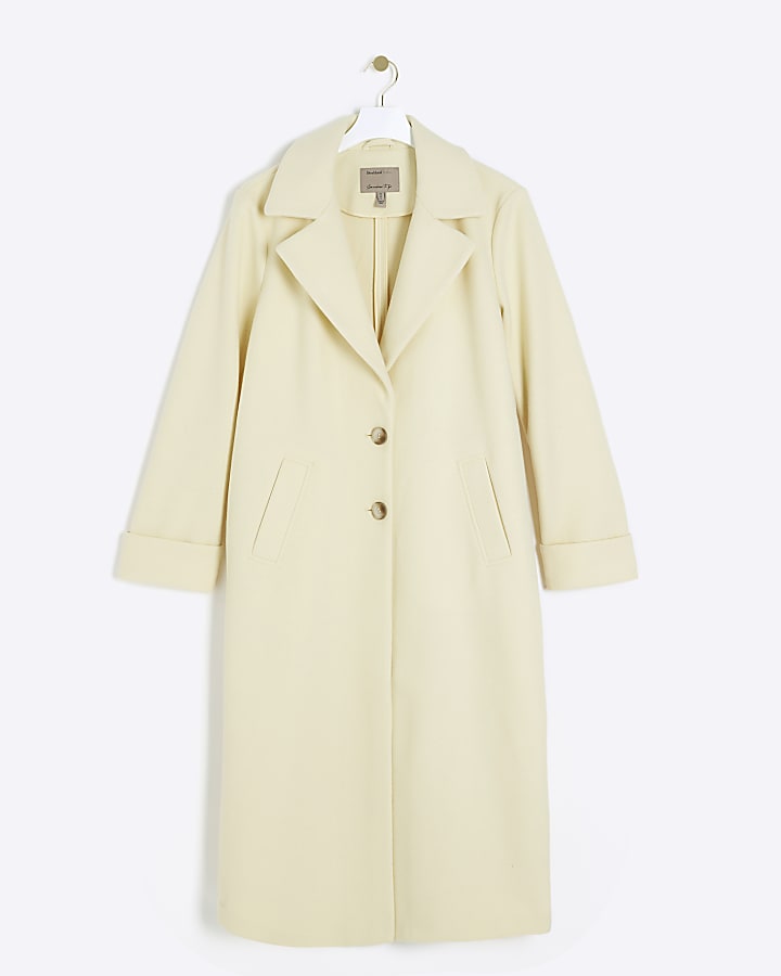 Yellow button up longline coat