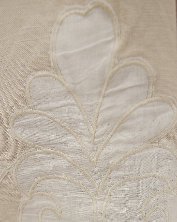 Cream Shirred One Shoulder Smock Midi Dress
