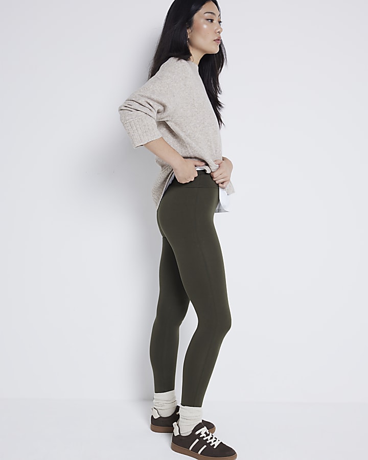 Khaki high waisted leggings