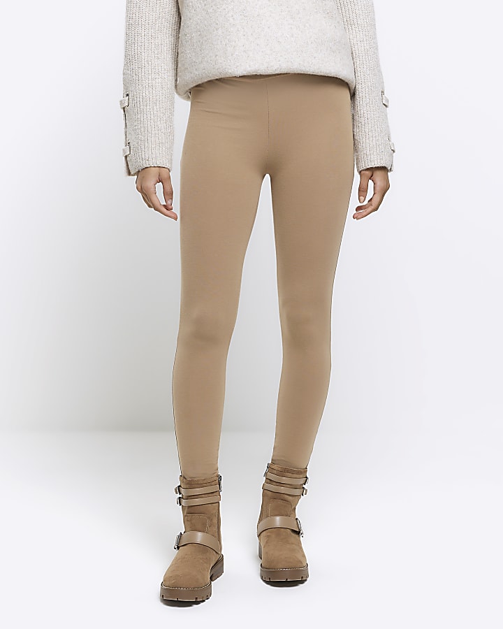 Beige high waisted leggings