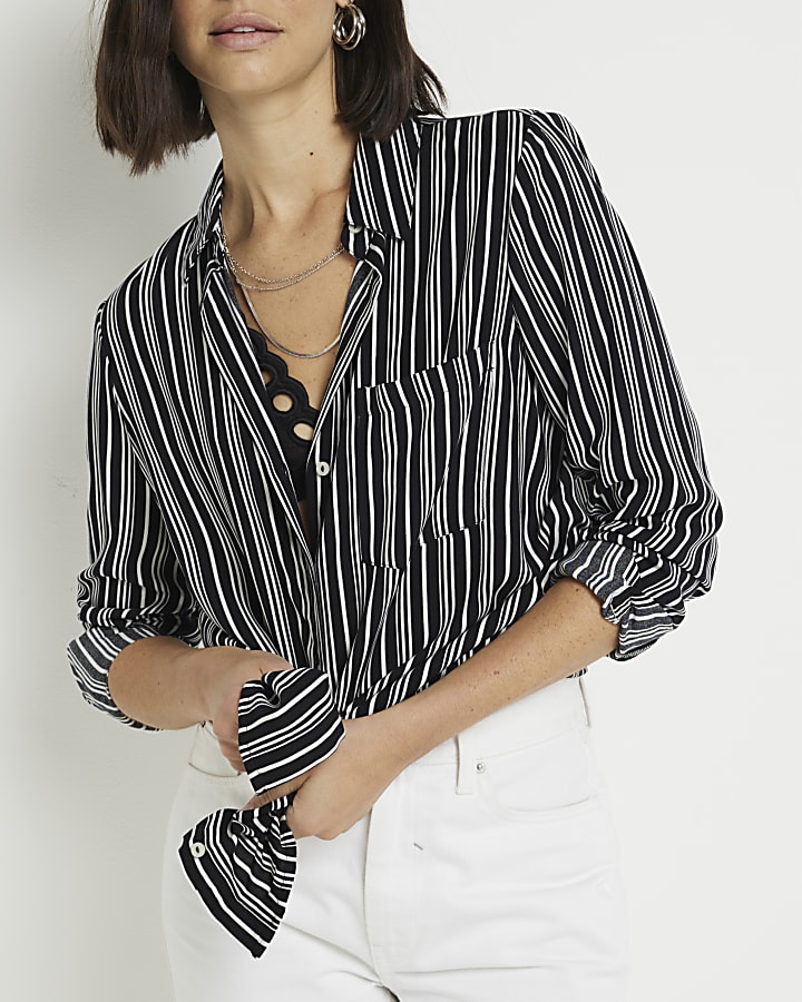 Black stripe long sleeve shirt