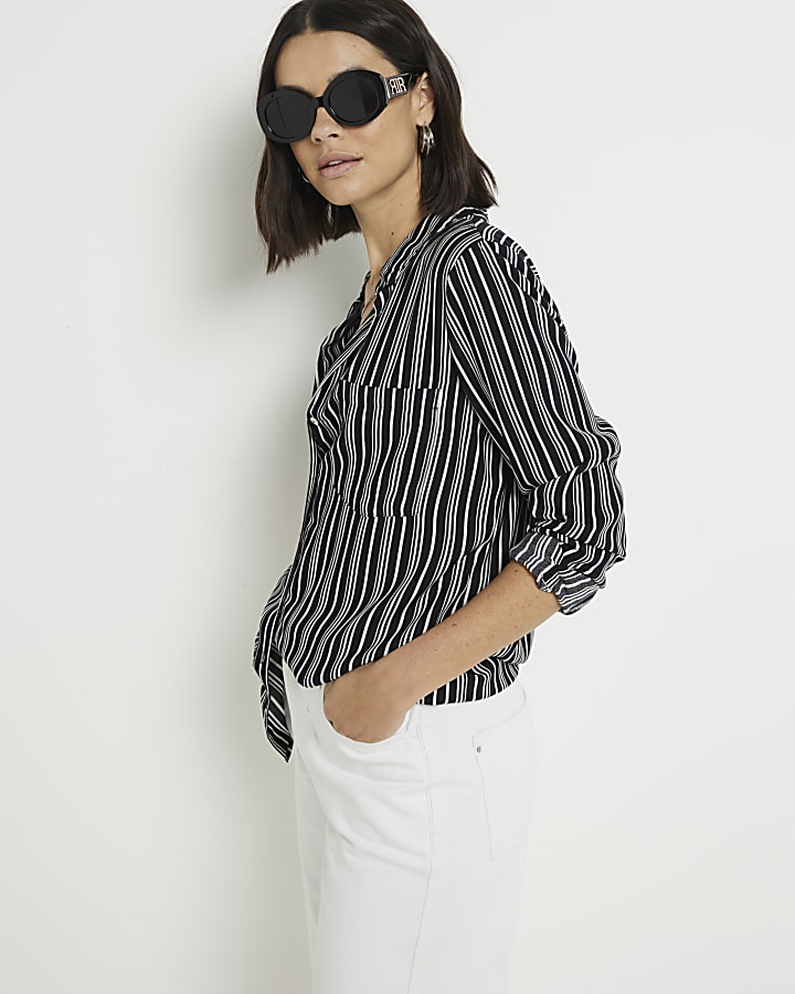 Black stripe long sleeve shirt