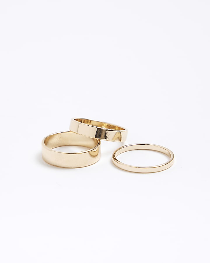 Gold band rings multipack