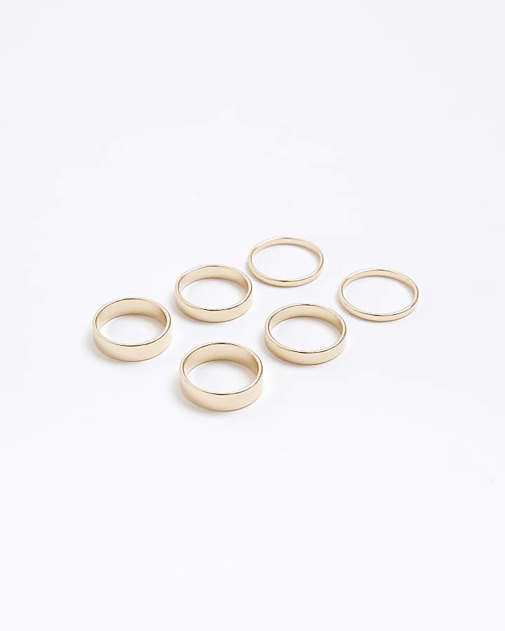 Gold band rings multipack