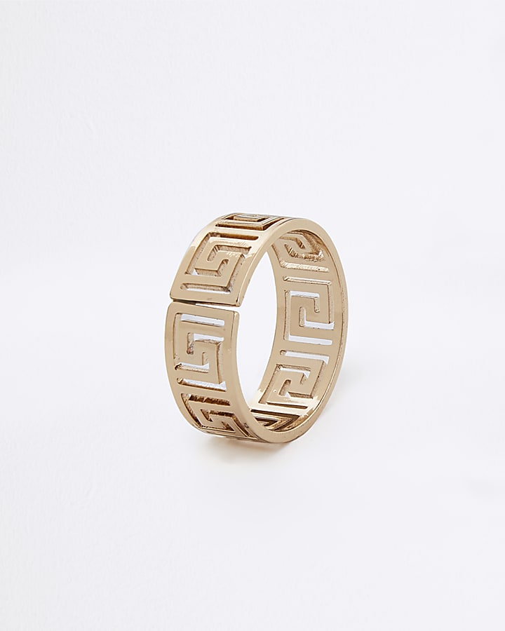 Gold Aztec Cut out Ring